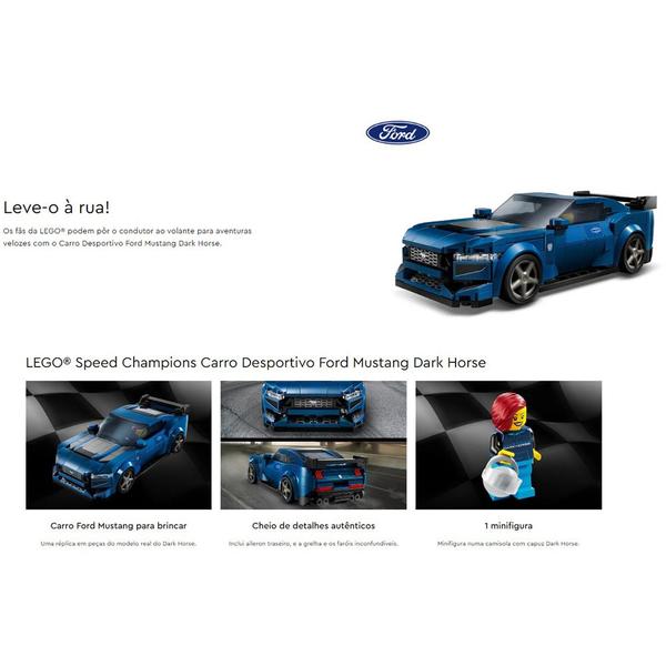 Imagem de Lego Speed Champions Ford Mustang Dark Horse 76920 com 344pc