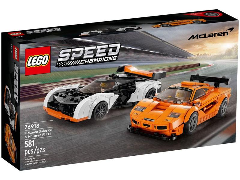 LEGO Speed Champions McLaren Solus GT e McLaren F1 - 581 Peças 76918 Imagem de LEGO Speed Champions McLaren Solus GT e McLaren F1 - 581 Peças 76918