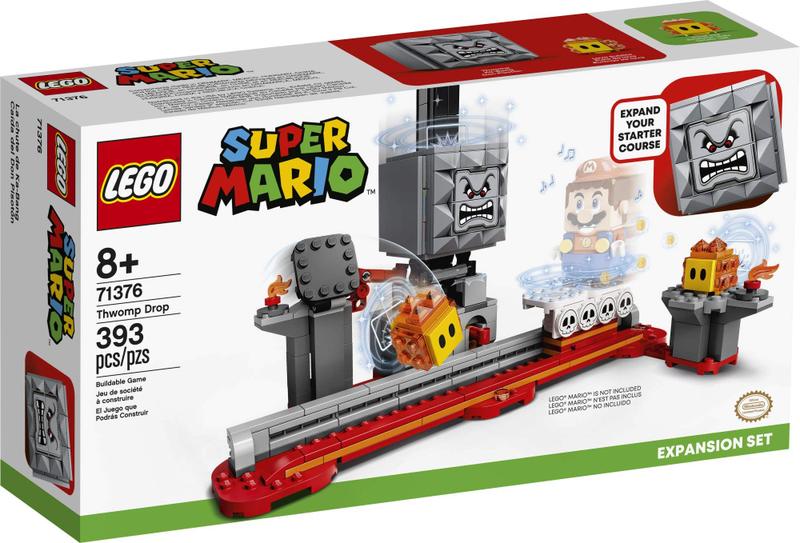 LEGO Super Mario Thwomp Drop Expansion Set 71376 Exclusivo Building Kit Playset colecionável para crianças adicionar novos níveis ao seu lego super mario starter course (71360) Set, New 2020 (393 peças) Imagem de LEGO Super Mario Thwomp Drop Expansion Set 71376 Exclusivo Building Kit Playset colecionável para crianças adicionar novos níveis ao seu lego super mario starter course (71360) Set, New 2020 (393 peças)