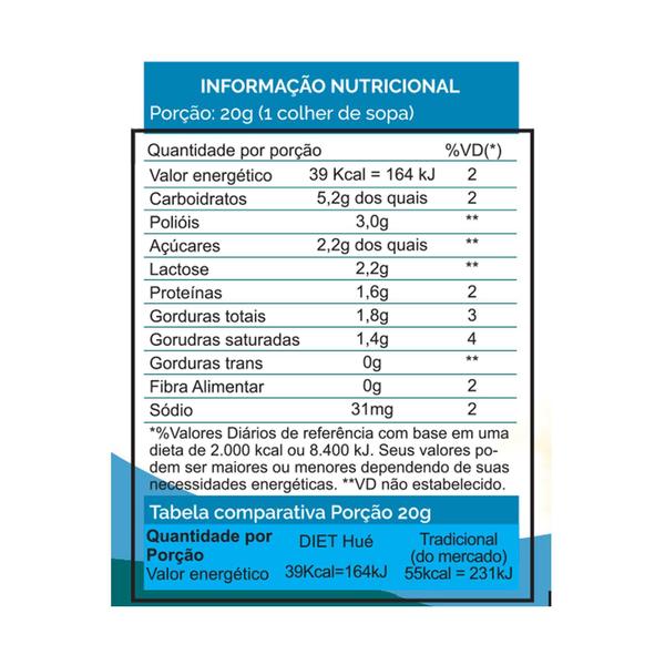 Leite Condensado Diet Hué (Sem Adição de Açúcares) Sem Glúten Lata 335g Imagem de Leite Condensado Diet Hué (Sem Adição de Açúcares) Sem Glúten Lata 335g