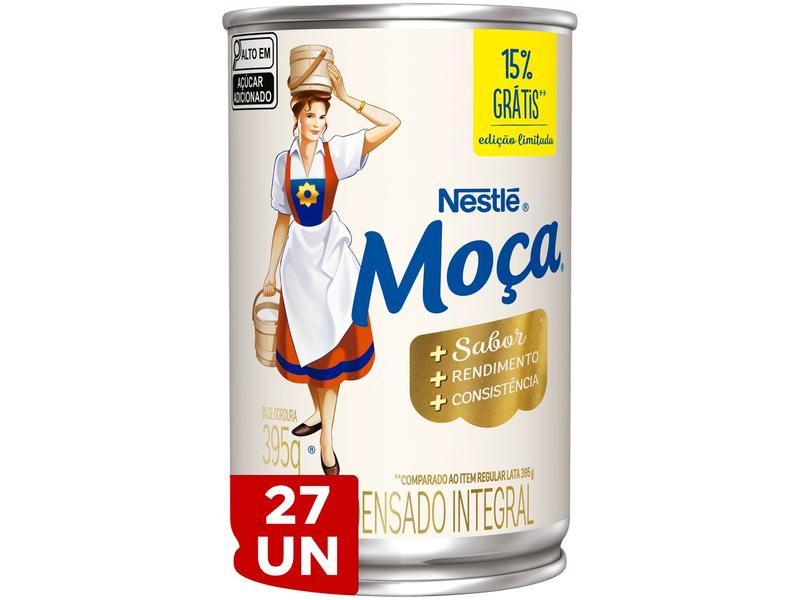 Leite Condensado Nestlé Integral Moça Lata 395g - 27 Unidades Imagem de Leite Condensado Nestlé Integral Moça Lata 395g