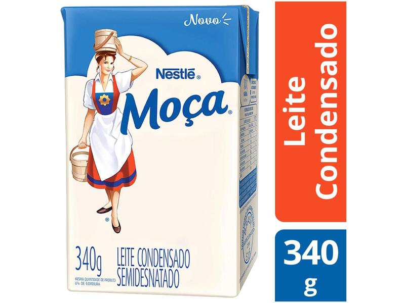 Leite Condensado Semidesnatado 340g - Moça - Nestlé Imagem de Leite Condensado Semidesnatado 340g - Moça