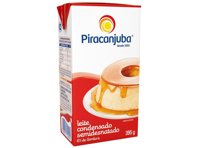 Leite Condensado Semidesnatado Piracanjuba 395g Imagem de Leite Condensado Semidesnatado Piracanjuba 395g