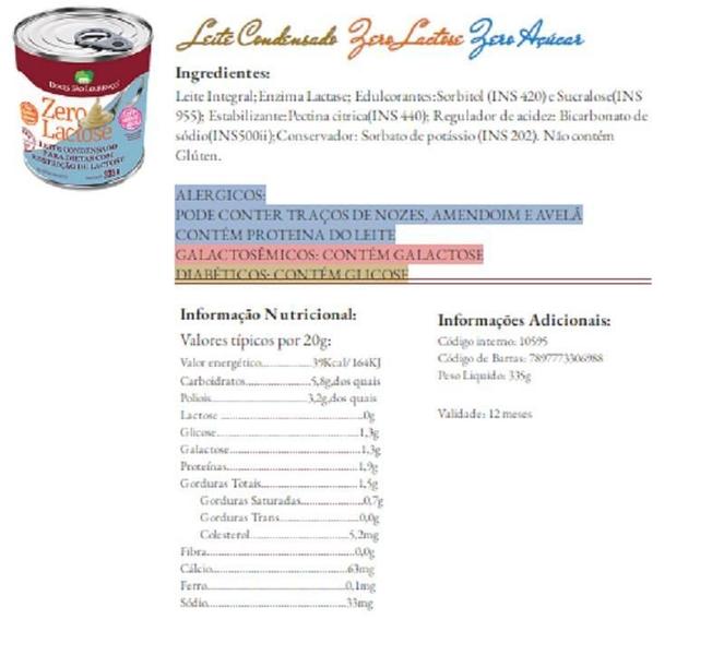 Leite Condensado Zero Zero S. Lourenço 335G (12 Latas) - São Lourenço Imagem de Leite Condensado Zero Zero S. Lourenço 335G (12 Latas)