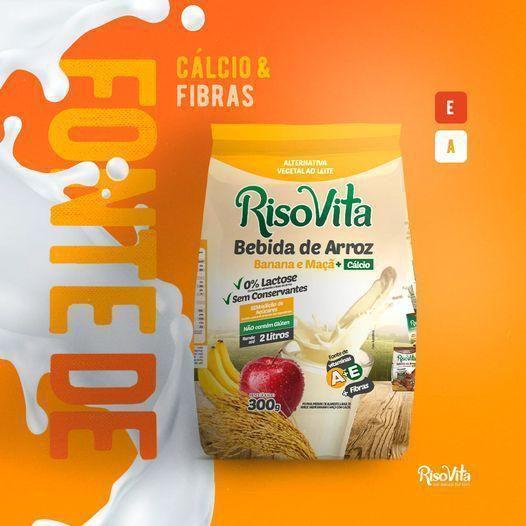 Imagem de Leite De Arroz Pó Risovita Sabor Maçã E Banana - 10 Pacotes