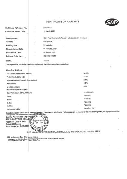 leite de coco em pó 100% vegano, importado 500gr, sem lactose com certificação - Lauricoco Imagem de leite de coco em pó 100% vegano, importado 500gr, sem lactose com certificação