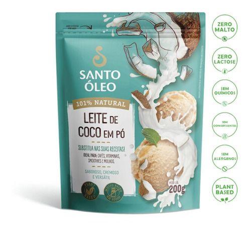 Leite De Coco Em Pó 2 X 200g Santo Óleo Imagem de Leite De Coco Em Pó 2 X 200g Santo Óleo
