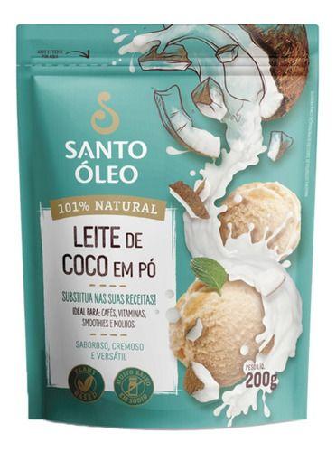 Leite De Coco Em Pó 2 X 200g Santo Óleo Imagem de Leite De Coco Em Pó 2 X 200g Santo Óleo