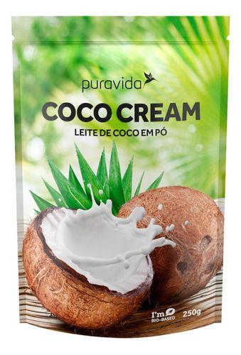 Leite De Coco Em Pó Coco Cream 250g Puravida Imagem de Leite De Coco Em Pó Coco Cream 250g Puravida