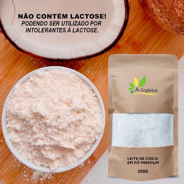 Leite de coco em pó Premium 200G À Orgânica - A organica Imagem de Leite de coco em pó Premium 200G À Orgânica