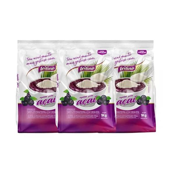 Leite Em Pó Composto Para Açaí Leitino 1kg - Kit Com 3 Unid. Imagem de Leite Em Pó Composto Para Açaí Leitino 1kg - Kit Com 3 Unid.
