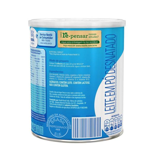 Leite Em Pó Desnatado Molico Lata 280g - Nestlé Imagem de Leite Em Pó Desnatado Molico Lata 280g