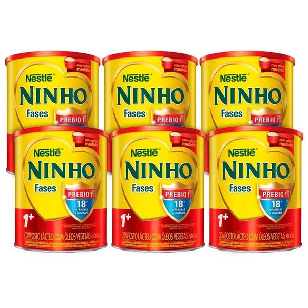 Leite Em Pó Infantil Ninho Fases 1 Kit 6 Latas 800G - Natulab Imagem de Leite Em Pó Infantil Ninho Fases 1 Kit 6 Latas 800G