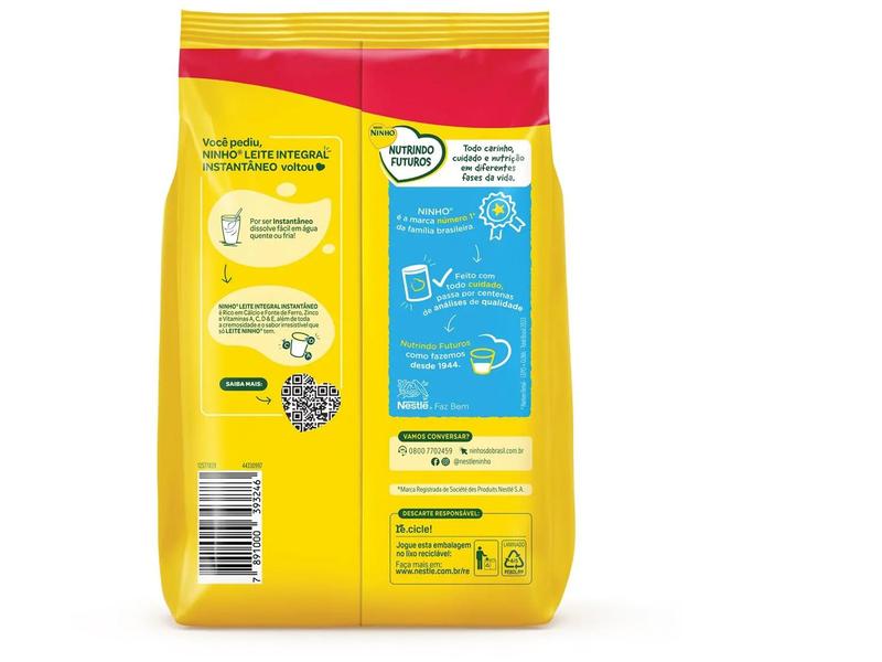 Leite em Pó Integral Instantâneo Nestlé Ninho - Sachê 750g 3 Unidades Imagem de Leite em Pó Integral Instantâneo Nestlé Ninho