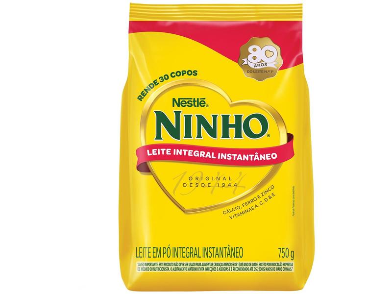 Leite em Pó Integral Instantâneo Nestlé Ninho Sachê 750g Leite em Pó Integral Instantâneo Nestlé Ninho Sachê 750g