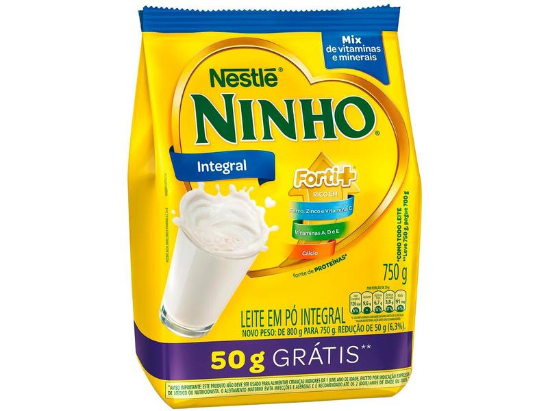 Leite em Pó Integral Ninho Forti + Sachê 750g Imagem de Leite em Pó Integral Ninho Forti + Sachê 750g