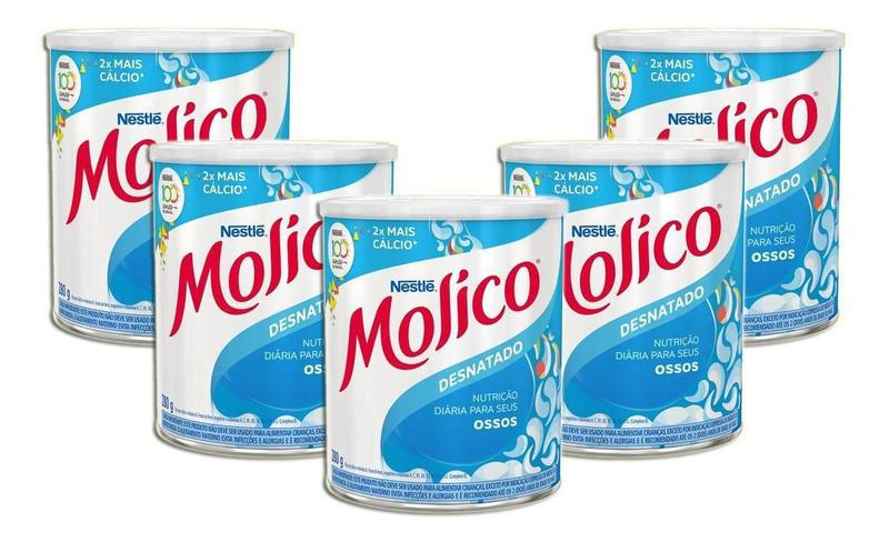 Leite Em Pó Molico Desnatado Nestlé Kit 5 Imagem de Leite Em Pó Molico Desnatado Nestlé Kit 5
