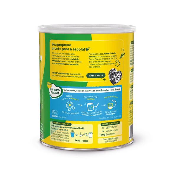 Leite Em Pó Ninho Idade Escolar 4 A 10 Anos 380g Nestlé Imagem de Leite Em Pó Ninho Idade Escolar 4 A 10 Anos 380g Nestlé