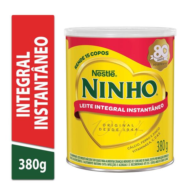 Leite em Pó Ninho Integral Instantâneo Lata 380g Imagem de Leite em Pó Ninho Integral Instantâneo Lata 380g