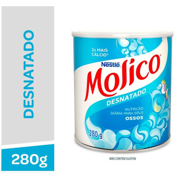 Leite me Pó Molico Desnatado Lata 280g Imagem de Leite me Pó Molico Desnatado Lata 280g