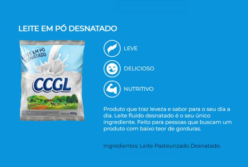 Leite po ccgl desnatado 400g - 4 unidades Imagem de Leite po ccgl desnatado 400g - 4 unidades