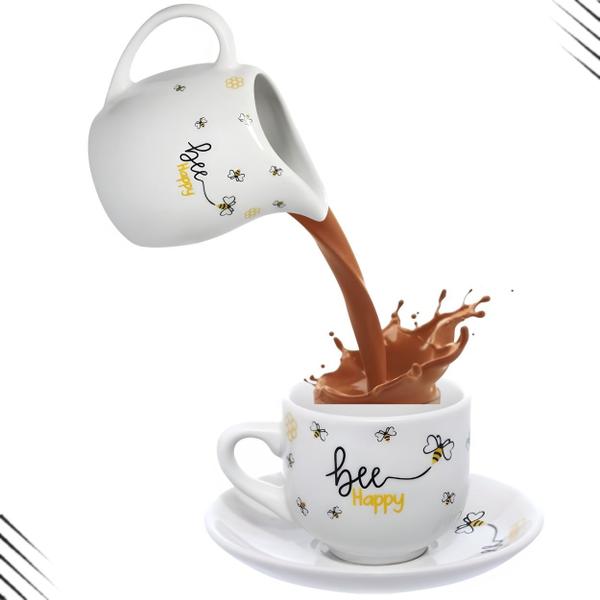 Imagem de Leiteira branca 245ml porcelana hauskraft bee honey 