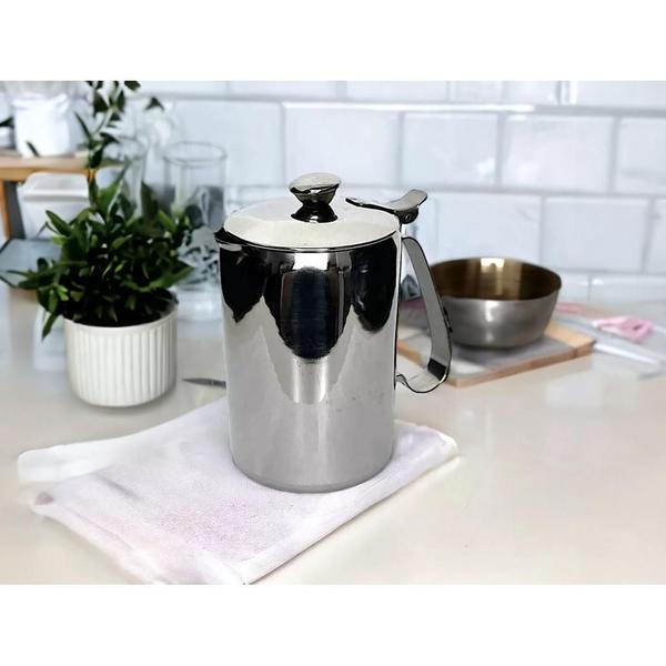 Imagem de Leiteira Bule Para Café Chá Leite De Aço Inox 600 Ml