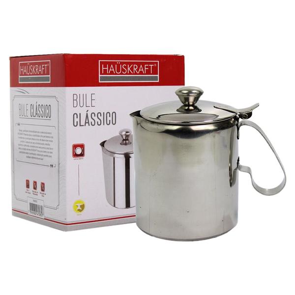 Imagem de Leiteira Com Tampa Bule De Aço Inox Clássico Fervedor Leite Café 600ml