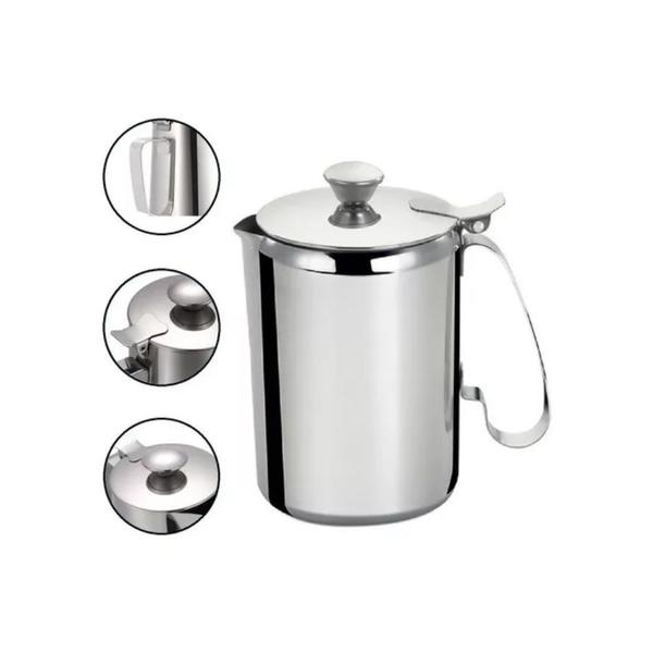 Imagem de Leiteira com tampa inox com capacidade de 600ml luxo cozinha profissional