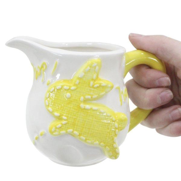 Imagem de Leiteira de Coelhinho da Páscoa Amarelo Em Cerâmica - 275ml