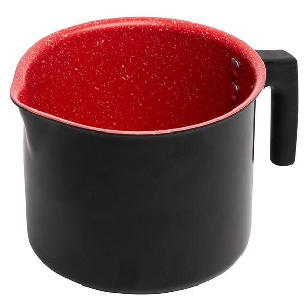 Imagem de Leiteira de Indução Revestimento Antiaderente Cerâmica Preto e Vermelho 1,7L - Lyor