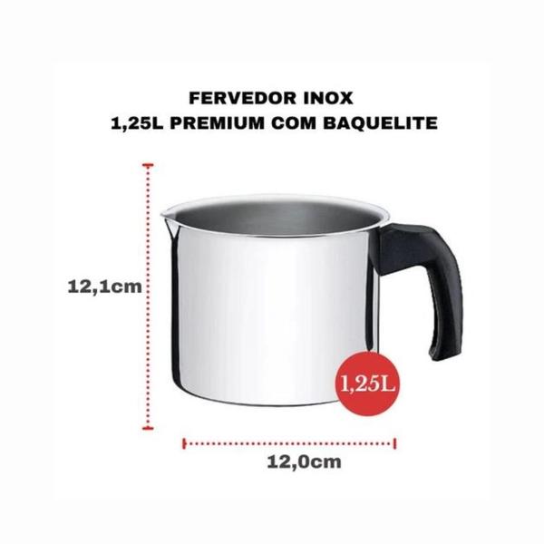 Imagem de  Leiteira Fervedor  Aço Inox 1,25L brinox