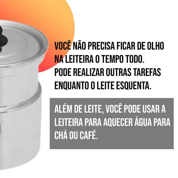 Imagem de Leiteira Térmica Fervedor De Leite Com Apito 1,5 Litros Em Alumínio