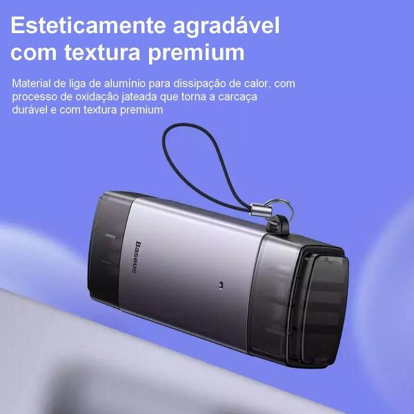 Imagem de Leitor Cartão Memória Microsd E Sd Usb 3.0 E Usb-C - Baseus