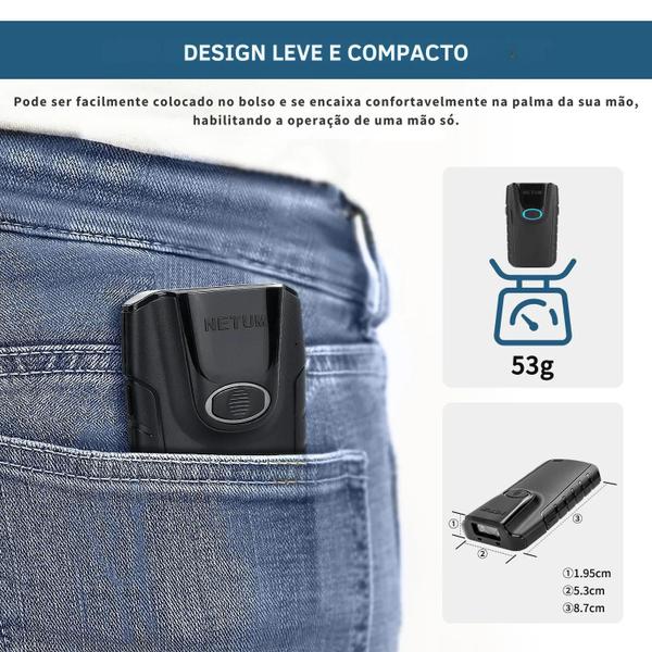 Imagem de Leitor Código Barra Code 1D/2D Bluetooth Suporte Celular Boleto