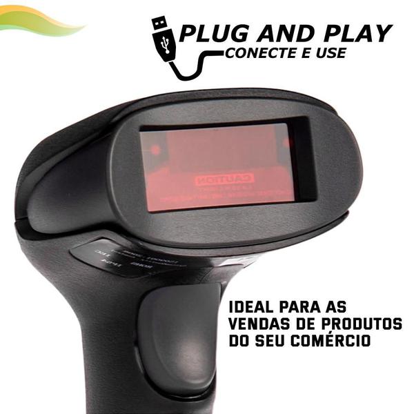 Imagem de Leitor Código de Barras USB/RS-232/PS-2 Laser Preto 5V