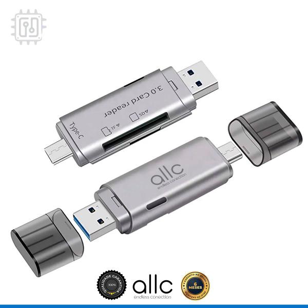 Imagem de Leitor De Cartão De Memória Sd Micro Sd Tf Usb 3.0 Usb C