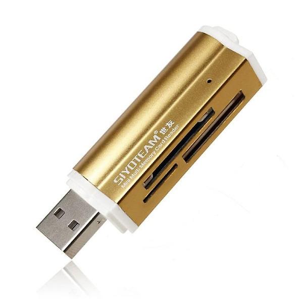 Imagem de Leitor de cartão de memória USB Wokex All-in-One Gold Color