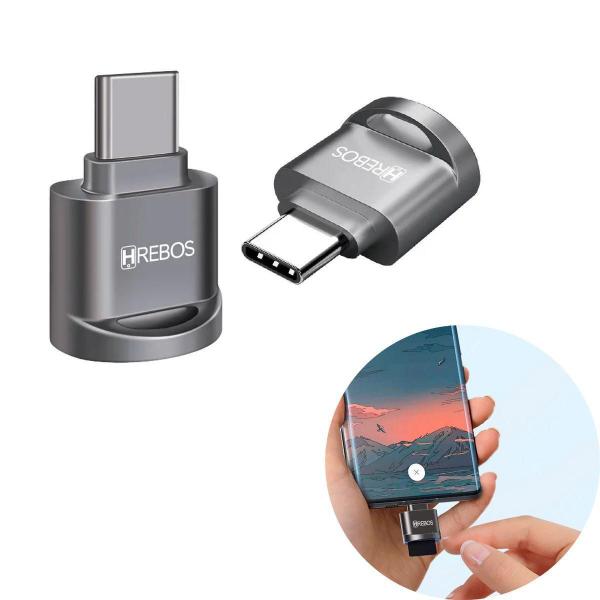 Imagem de Leitor De Cartão Microsd Hrebos Para Dispositivos Usb Tipo-C