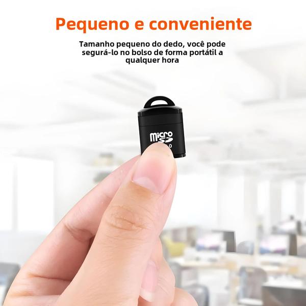 Imagem de Leitor de Cartão USB 2.0 Micro SD/TF de Alta Velocidade - Adaptador Mini