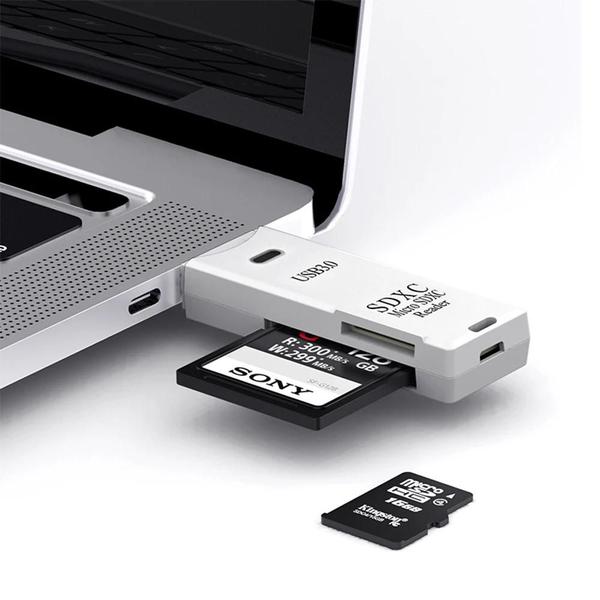 Imagem de Leitor de Cartão USB 3.0 de Alta Velocidade 2 em 1 - Adaptador Micro SD/TF