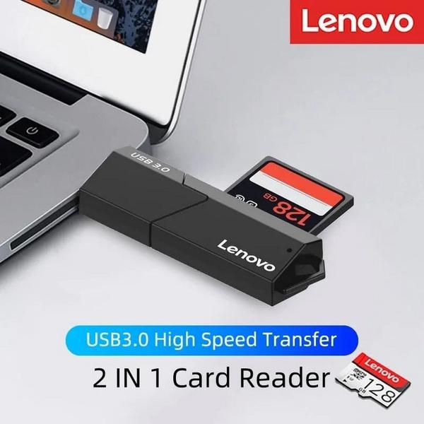 Imagem de Leitor de Cartões Micro e SD Lenovo Usb 3.0 2 em 1 Retrátil