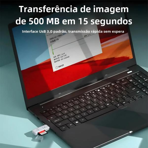 Imagem de Leitor de Cartões USB 3.0 2 em 1 - Alta Velocidade, TF e SD - para Computadores e Tablets