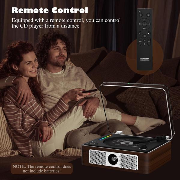Leitor de CD Portátil THINKYA Retro com Bluetooth e Alto-Falante