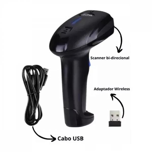 Imagem de Leitor De Código De Barra SEM FIO Wireless USB 110v/220v