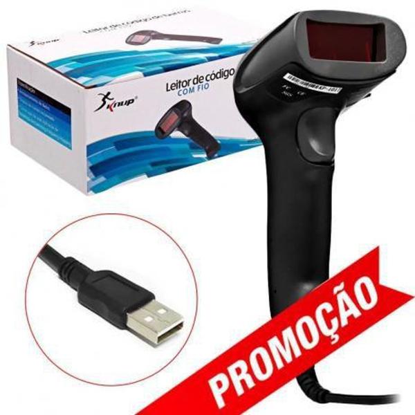 Imagem de Leitor de código de barras com fio usb led 1d kp-1026 - KNUP