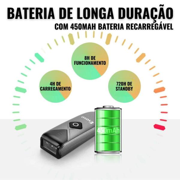 Imagem de Leitor de código de barras Eyoyo USB 2D preto QR de Biolso