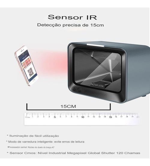 Imagem de Leitor De Código De Barras Fixo Para Pdv E Supermercado