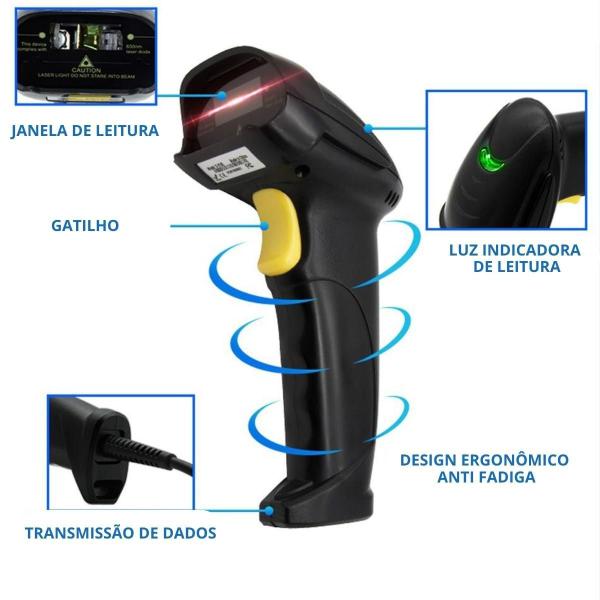 Imagem de Leitor de Código de Barras Laser com Fio 1D