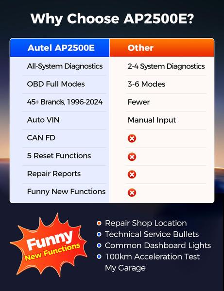 Imagem de Leitor de Código OBD2 Bluetooth Autel AP2500E - Atualizado